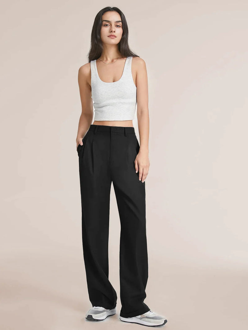 StyleBlend™- Pantalones anchos de cintura alta