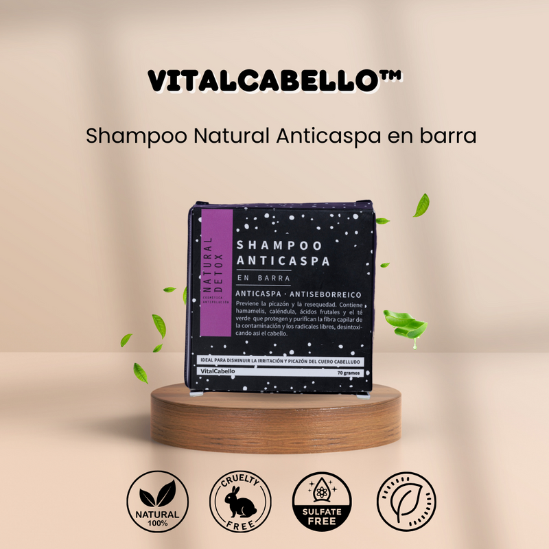 VitalCabello™- Shampoo Natural Anticaspa en barra